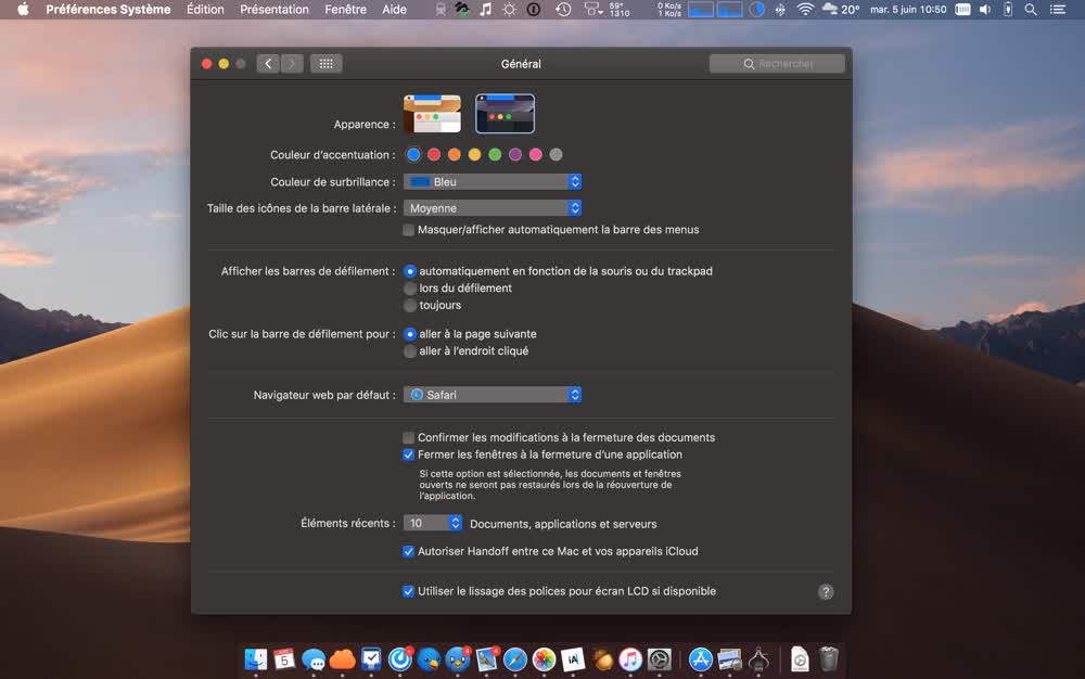 Macos Mojave Propose Differentes Couleurs D Accentuation Macgeneration